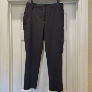Chico's Black Ankle Cuffed Cargo Pants, lightweight, Size 1 (8)